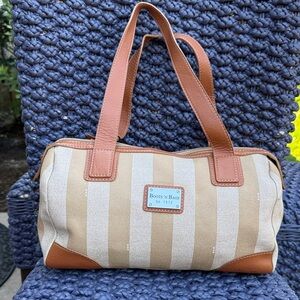 Tan and Brown Striped Shoulder Bag
